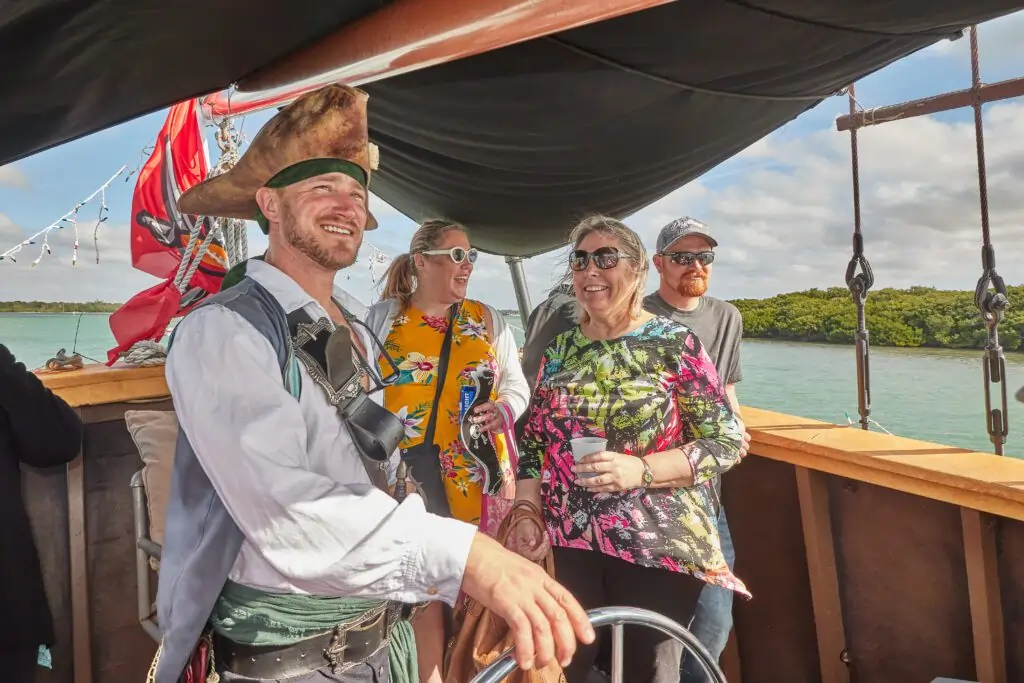 Happy Pirate and Friends On A Cruise Boat