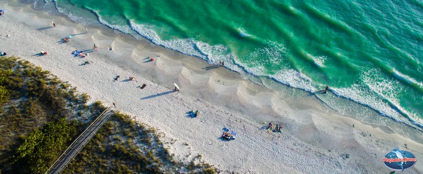 SST - Aerial view of Treasure Island beach coast