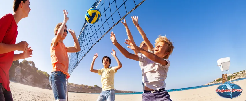 SST - Kids playing volleyball on the beach