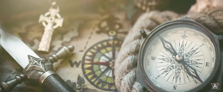 Pirate Compass, Sword and Cross