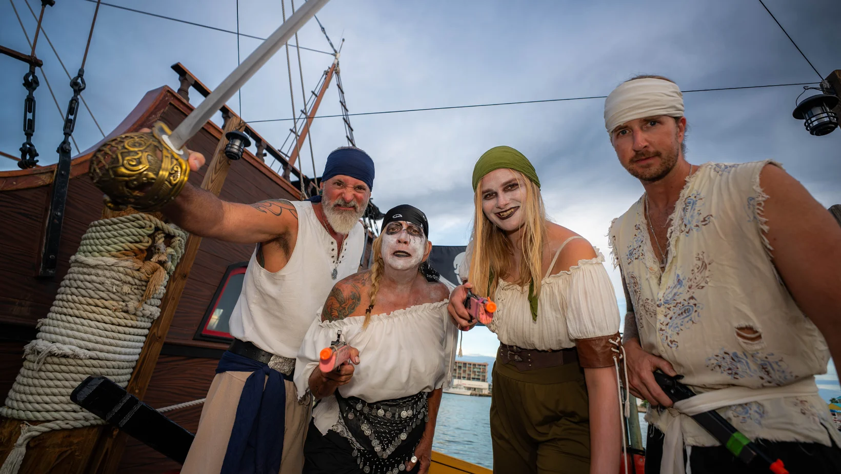 Friends Wearing Pirate Costume